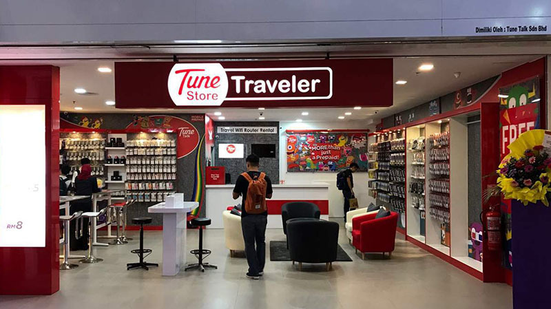 Cửa hàng bán SIM ở sân bay Malaysia