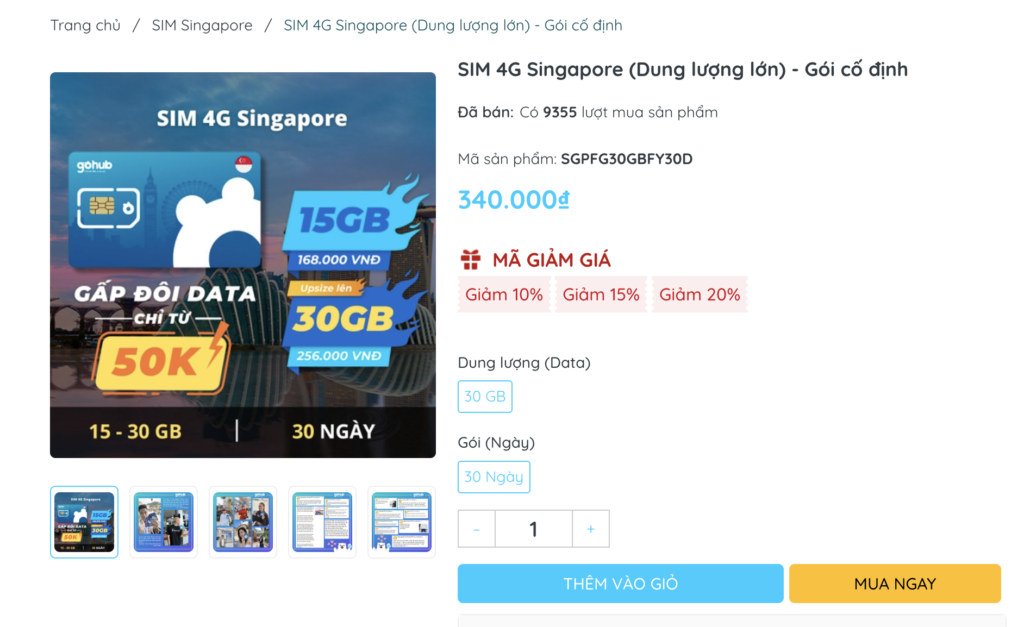 Địa điểm mua SIM 4g Singapore giá rẻ
