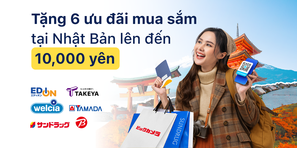 eSIM du lịch Gohub - ưu đãi mua sắm tại Nhật Bản