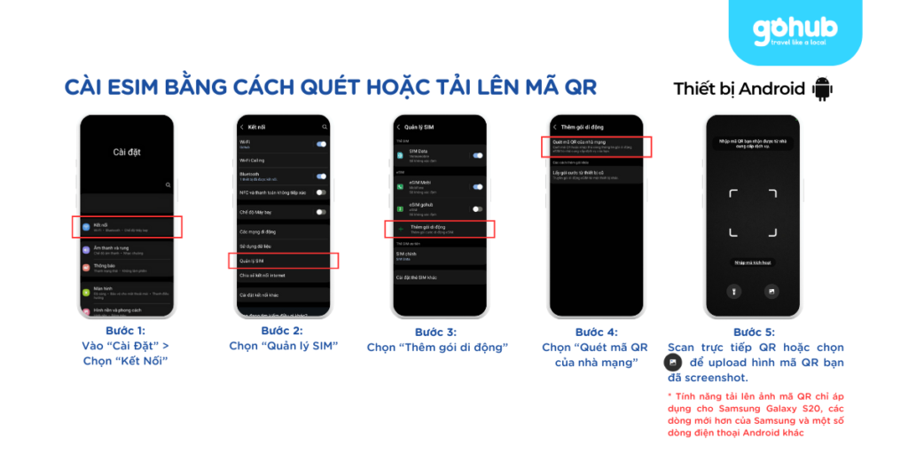 Ảnh chụp màn hình kích hoạt eSIM bằng iPhone
