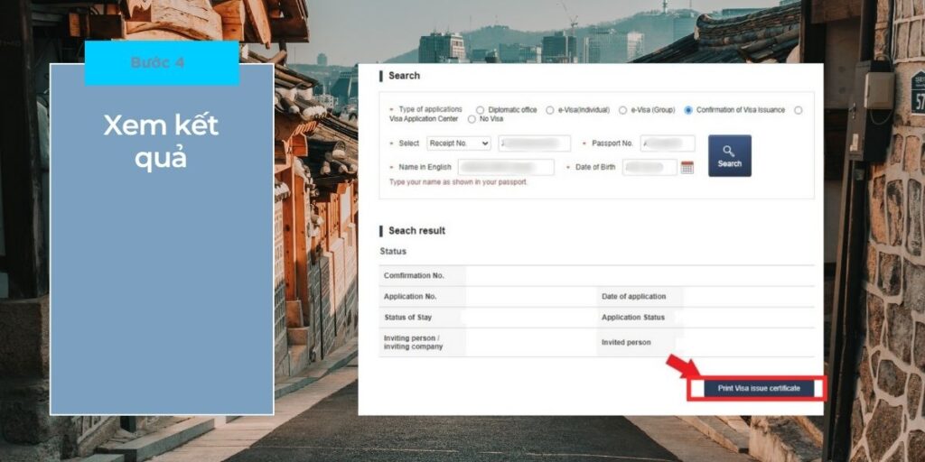 Các bước kiểm tra kết quả Visa Hàn Quốc