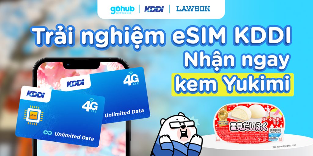 Du lịch Nhật Bản &amp; Tận hưởng nhiều hơn cùng Gohub! Dữ liệu không giới hạn + Tặng quà miễn phí từ LAWSON!