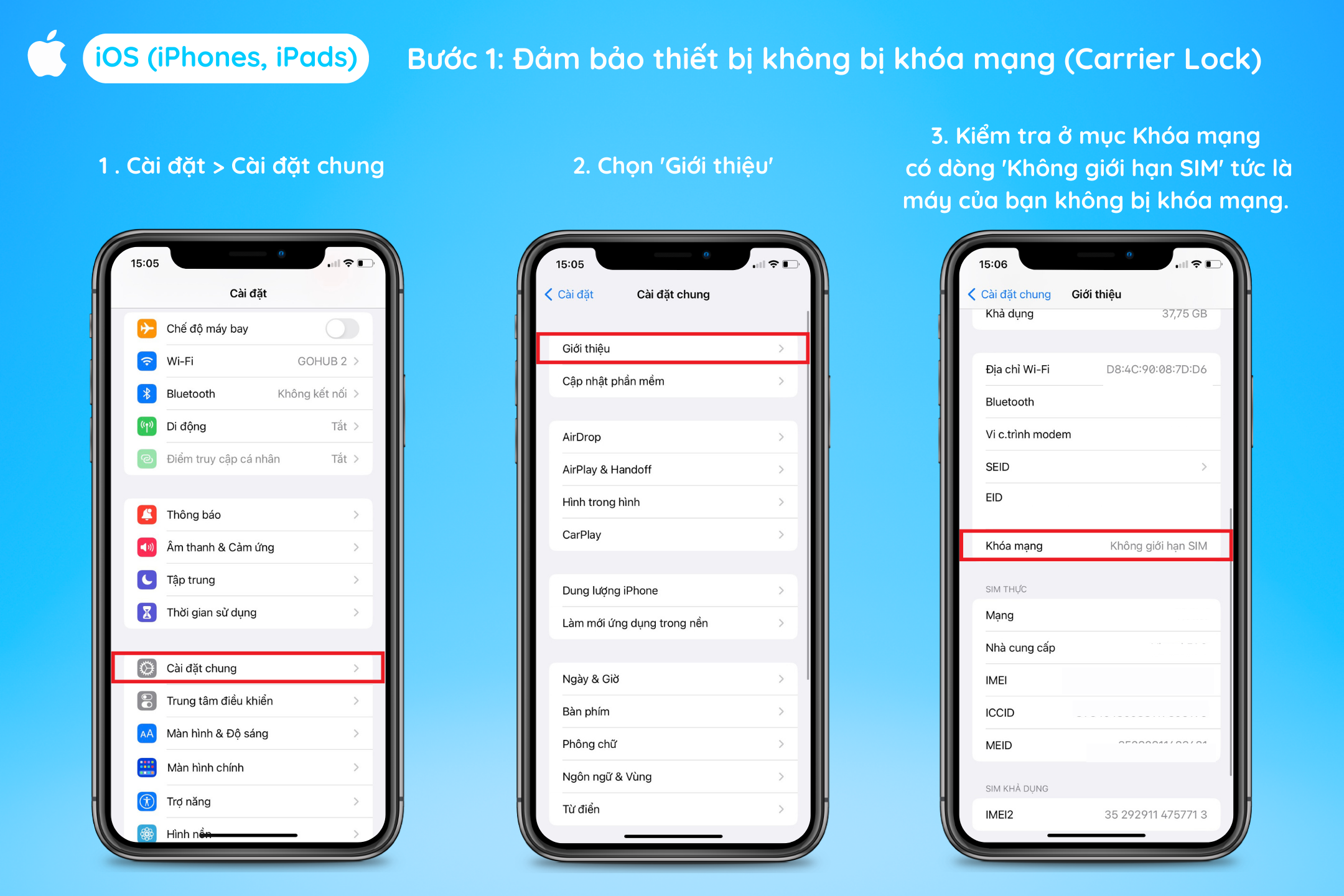 Cách kiểm tra thiết bị hỗ trợ eSIM - Hướng dẫn 1 (Tiếng Việt)